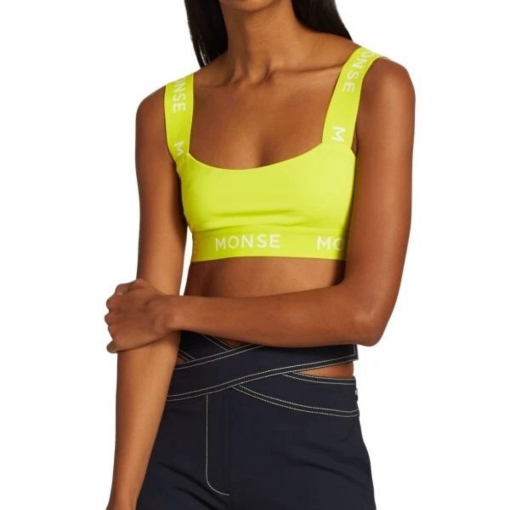 MONSE Bright Yellow Logo Strap Top sz xs